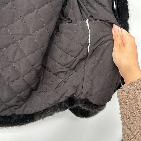 Zara Faux Fur Biker Bomber Side Buckle Jacket Size XS - Picture 6 of 6